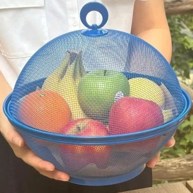 Bộ Rổ Củ Quả + Lồng Bàn Thép Phủ - Giỏ Đựng Rau Củ Trái Cây Nắp Mini - Giá 61.360₫ 2