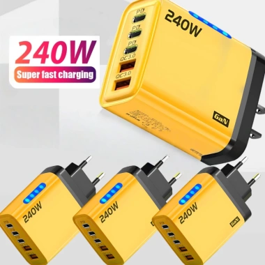 Bộ sạc 240W tự động phát hiện, LED 3PD+2USB, chống cháy, đa năng du lịch gia đình Giá 89.100₫