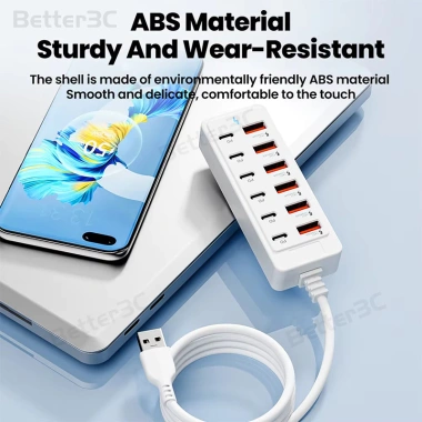 Bộ sạc 66W 12 trong 1: 6 USB và 6 Type‑C Docking Station, USB Hub mở rộng, cho điện thoại, văn phòng, nhà 137.300₫ 6