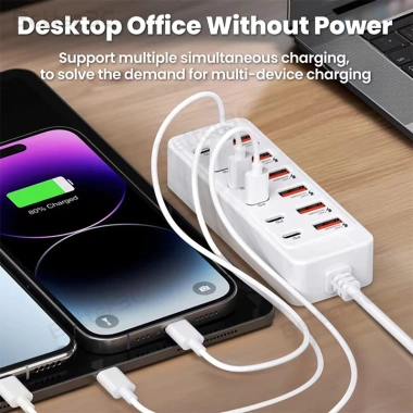 Bộ sạc 66W 12 trong 1: 6 USB và 6 Type‑C Docking Station, USB Hub mở rộng, cho điện thoại, văn phòng, nhà 137.300₫ 7
