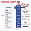 Bộ sạc AA 2A/AAA 3A 8 đèn Doublepow DP‑K18 tự ngắt, đèn báo thông minh cho micro, đồ chơi – chỉ 43.000₫ 5