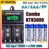 Bộ sạc AA/AAA/9V tự ngắt Doublepow UK95 - Pin AA 3.000mAh, sạc micro không dây, đồ chơi điện tử, chuột không dây, giá 129.000 VND