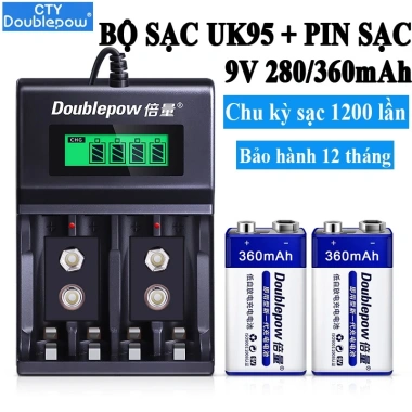Bộ sạc AA/AAA/9V tự ngắt UK95 – Pin 9V 280/360mAh, sạc không dây, đồ chơi điện tử, chuột không dây – 136.000₫