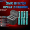 Bộ sạc Beston M7.038 1.2V/1.5V, cổng Type-C, đèn báo sạc - Chỉ 189.000 VNĐ