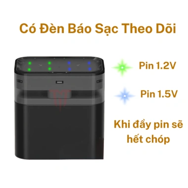 Bộ sạc Beston M7.038 1.2V/1.5V, cổng Type-C, đèn báo sạc - Chỉ 189.000 VNĐ 3
