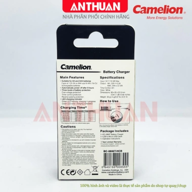 Bộ sạc Camelion BC-806T sạc đôi hẹn giờ tự ngắt Pin AA/AAA, thiết kế nhỏ gọn, USB tiện dụng, giá 99.000đ