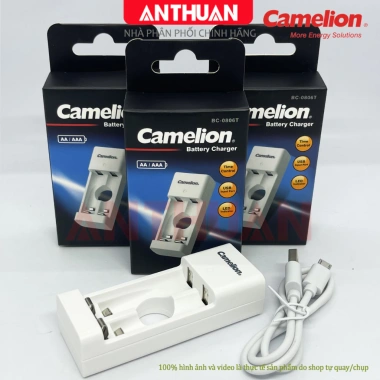 Bộ sạc Camelion BC-806T sạc đôi hẹn giờ tự ngắt Pin AA/AAA, thiết kế nhỏ gọn, USB tiện dụng, giá 99.000đ