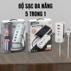 Bộ Sạc Đa Năng 5 Trong 1 - Ổ Cắm Điện 4 Cổng USB Cao Cấp, Giá Ưu Đãi 59.250 VND 2
