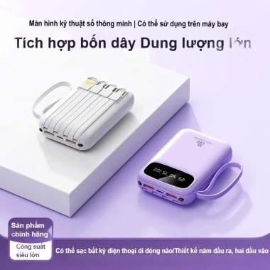 Bộ sạc di động 20.000 mAh + 4 cáp sạc nhanh, siêu nhanh, giá 115.800 VND 5 Bộ sạc di động 20.000 mAh + 4 cáp sạc nhanh, siêu nhanh, giá 115.800 VND 5