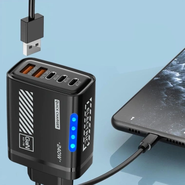 Bộ sạc di động 240W USB kép - Sạc nhanh laptop, điện thoại, tablet, 5 cổng - 89.870₫ 2