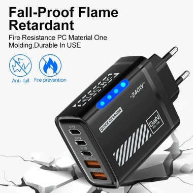 Bộ sạc di động 240W USB kép - Sạc nhanh laptop, điện thoại, tablet, 5 cổng - 89.870₫ 4