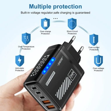Bộ sạc di động 240W USB kép - Sạc nhanh laptop, điện thoại, tablet, 5 cổng - 89.870₫ 5