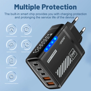 Bộ sạc di động 240W USB kép - Sạc nhanh laptop, điện thoại, tablet, 5 cổng - 89.870₫ 6