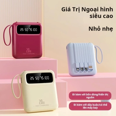 Bộ sạc di động Sạc Nhanh PD20W 10.000-20.000mAh kèm 4 dây, giá chỉ 114.400₫