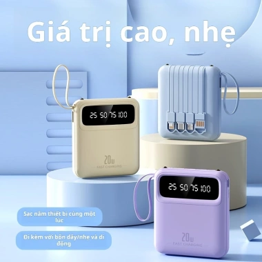 Bộ sạc di động Sạc Nhanh PD20W 10.000-20.000mAh kèm 4 dây, giá chỉ 114.400₫
