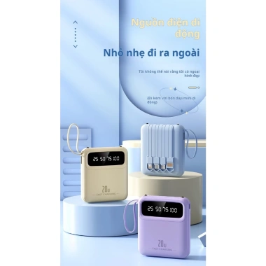 Bộ sạc di động Sạc Nhanh PD20W 10.000-20.000mAh kèm 4 dây, giá chỉ 114.400₫