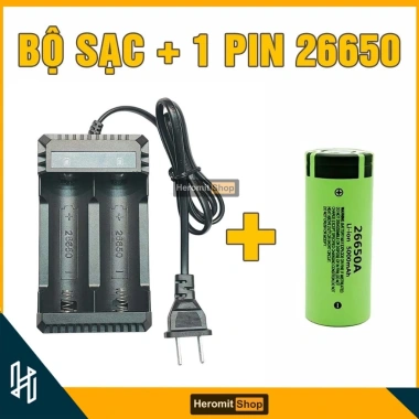 Bộ sạc đôi pin 3.7V cho 26.650 và 18.650 – Đèn báo, giảm giá chỉ 58.000đ