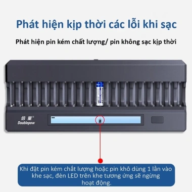 Bộ Sạc Doublepow DP-K20 20 Pin AA Sạc Nhanh Tự Ngắt Màn Hình LCD Giá Chỉ 278.000đ