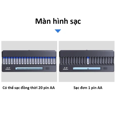 Bộ Sạc Doublepow DP-K20 20 Pin AA Sạc Nhanh Tự Ngắt Màn Hình LCD Giá Chỉ 278.000đ
