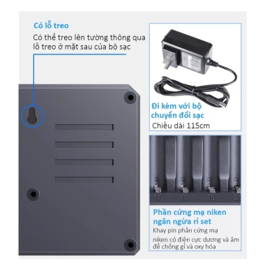 Bộ Sạc Doublepow DP-K20 20 Pin AA Sạc Nhanh Tự Ngắt Màn Hình LCD Giá Chỉ 278.000đ