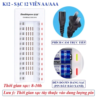 Bộ Sạc Doublepow DP-K20 20 Pin AA Sạc Nhanh Tự Ngắt Màn Hình LCD Giá Chỉ 278.000đ 10 Bộ Sạc Doublepow DP-K20 20 Pin AA Sạc Nhanh Tự Ngắt Màn Hình LCD Giá Chỉ 278.000đ 10