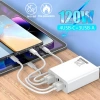Bộ sạc du lịch 120W 7 cổng 4PD + 3USB chống cháy PC‑ABS, tương thích US EU UK – Giá 149k 2