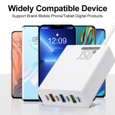 Bộ sạc du lịch 120W 7 cổng 4PD + 3USB chống cháy PC‑ABS, tương thích US EU UK – Giá 149k 4 Bộ sạc du lịch 120W 7 cổng 4PD + 3USB chống cháy PC‑ABS, tương thích US EU UK – Giá 149k 4