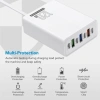 Bộ sạc du lịch 120W 7 cổng 4PD + 3USB chống cháy PC‑ABS, tương thích US EU UK – Giá 149k 9