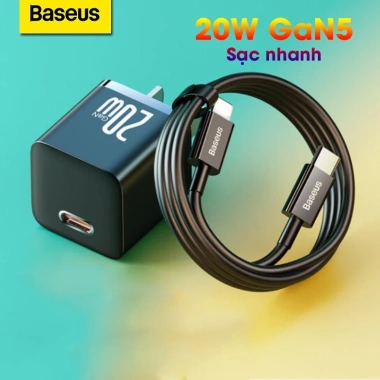 Bộ Sạc Du Lịch Baseus GaN 5 Cổng 20W Sạc Nhanh PD cho Điện Thoại, Máy Tính Bảng - Giá 220k