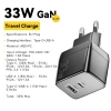 Bộ sạc Essager 33W GaN USB + Type C, hỗ trợ PD3.0, QC3.0, sạc nhanh du lịch Android - 278.400₫ 10
