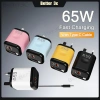 Bộ sạc GaN 65W 3 trong 1 USB và Type C, US UK Plug, adapter tường sạc nhanh du lịch cho điện thoại và máy tính bảng