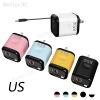 Bộ sạc GaN 65W 3 trong 1 USB và Type C, US UK Plug, adapter tường sạc nhanh du lịch cho điện thoại và máy tính bảng 7