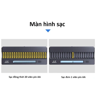 Bộ sạc K20 + 20 pin AA3.300 dung lượng cao cho Karaoke, Mic không dây, Máy ảnh - Doublepow, giá 720.000đ