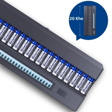 Bộ sạc K20 + 20 pin AA3.300 dung lượng cao cho Karaoke, Mic không dây, Máy ảnh - Doublepow, giá 720.000đ