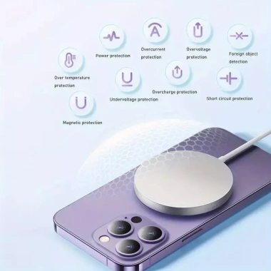Bộ sạc không dây 15W từ tính cho iPhone 16-15-14-13-12-11, Type-C, cáp 1m - 148.147₫
