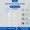 Bộ sạc nhanh 20W cáp bọc dù PD an toàn, đầu chống gãy, giảm giá 49k 8