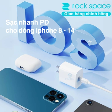 Bộ sạc nhanh 20W Rockspace T18 - Bảo hành 12 tháng, 1 đổi 1, giá 161.000₫