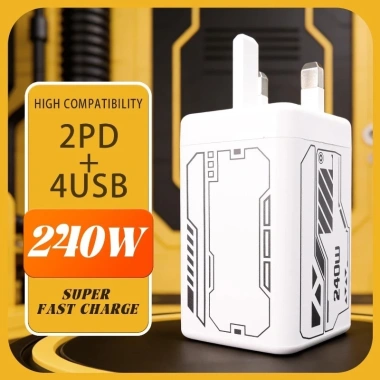 Bộ sạc nhanh 240W 4USB Anh-Mỹ-EU, đầu cắm tường, trạm sạc đa thiết bị - giá 179.300 VND 2