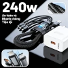 Bộ sạc nhanh 240W Đầu sạc 1v3 + Cáp sạc đa năng, tương thích mọi thiết bị - Giá chỉ 39.999 VND