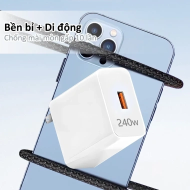 Bộ sạc nhanh 240W Đầu sạc 1v3 + Cáp sạc đa năng, tương thích mọi thiết bị - Giá chỉ 39.999 VND 5 Bộ sạc nhanh 240W Đầu sạc 1v3 + Cáp sạc đa năng, tương thích mọi thiết bị - Giá chỉ 39.999 VND 5