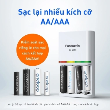 Bộ sạc nhanh 2h Panasonic K-KJ55MC40V3 kèm 4 viên pin eneloop AA trắng - Giá chỉ 889.000₫ 7