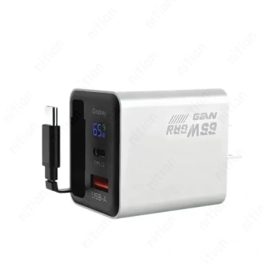 Bộ sạc nhanh 65W GaN cổng kép USB‑C, cáp tích hợp, hỗ trợ EU/US/UK - Đầu sạc du lịch 9 Bộ sạc nhanh 65W GaN cổng kép USB‑C, cáp tích hợp, hỗ trợ EU/US/UK - Đầu sạc du lịch 9