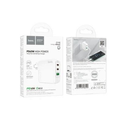 Bộ Sạc Nhanh 65W Hoco 3 Cổng (2 PD Type-C + 1 QC3.0) - Sạc Laptop & Điện Thoại, Giá Ưu Đãi 283k 6