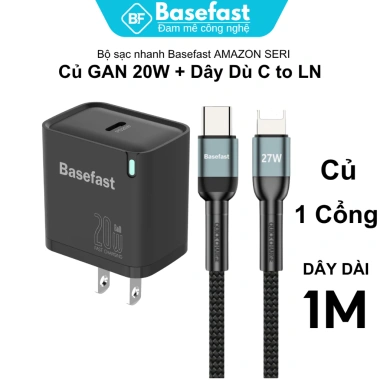 Bộ sạc nhanh Basefast B26 20W PD kèm cáp bọc dù bền cho iPhone 8 Plus, XS, 11-14 Pro - giá 209.000 VND 6