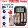 Bộ sạc nhanh Camelion BC-1.046 tự ngắt, Pin AA 2.700mAh và AAA 1.100mAh - Chính hãng 130k