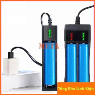Bộ sạc nhanh đa năng Pin 18.650 18.490 26.650 14.500 16.340 10.440, tự ngắt, đèn báo % pin, dòng 2-3A, giá 25.409 VND