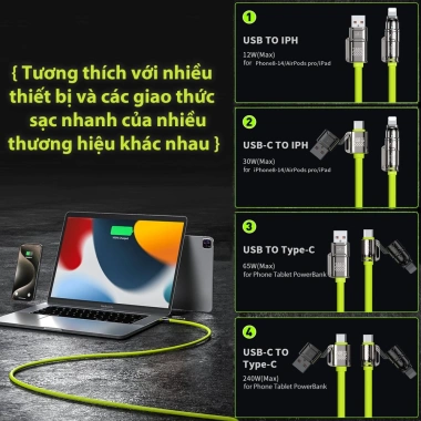 Bộ sạc nhanh Digi 35W + cáp silicone Type-C 240W cho iPhone 12‑17 Pro Max - Giá chỉ 128.000₫ 4