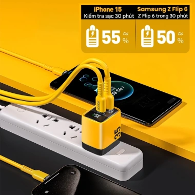 Bộ sạc nhanh Digi 35W + cáp silicone Type-C 240W cho iPhone 12‑17 Pro Max - Giá chỉ 128.000₫ 6