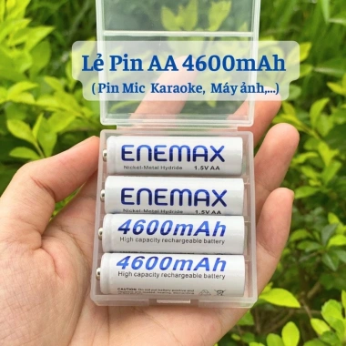 Bộ sạc nhanh Enemax 4 pin AA 4.600mAh + 4 pin AAA 2.600mAh - Sạc nhiều lần, Tiết kiệm, An toàn, Giá 229.000đ