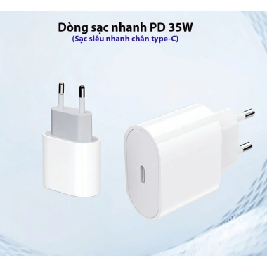 Bộ sạc nhanh PD 35W Type-C to Type-C cáp bện dù 1m - Sạc mạnh, giá ưu đãi 135k